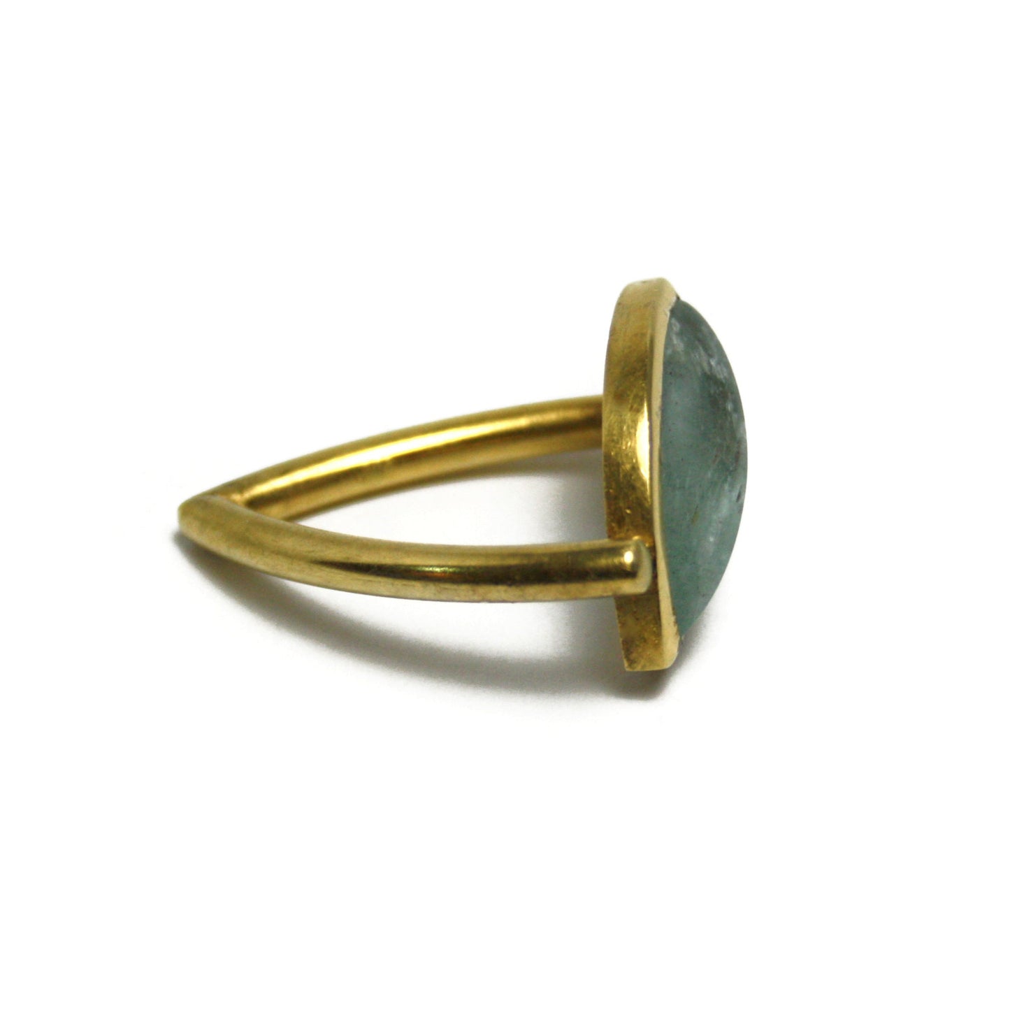 Ring mit Beryll aus 925er-Silber vergoldet Gr. 52