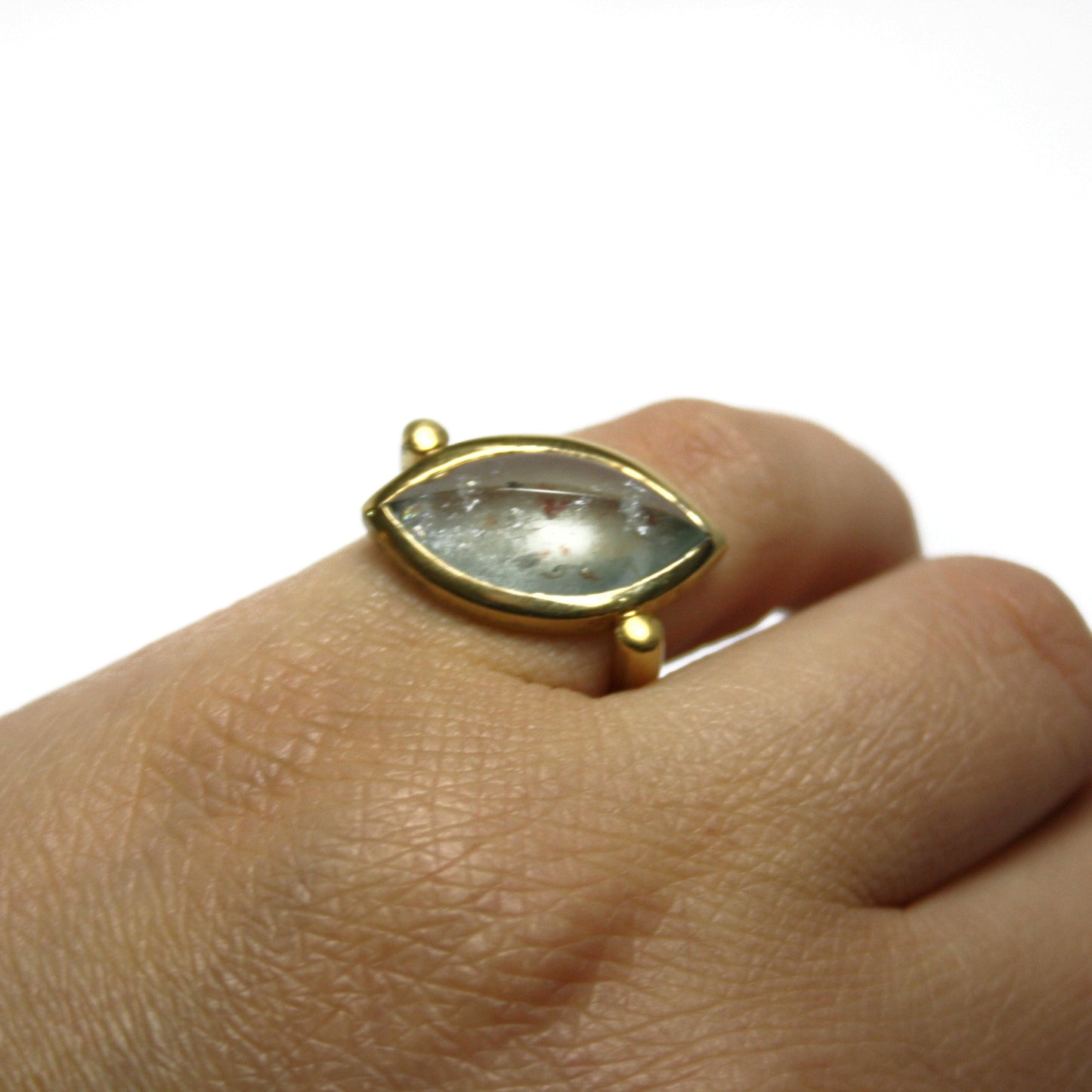Ring mit Beryll aus 925er-Silber vergoldet Gr. 52