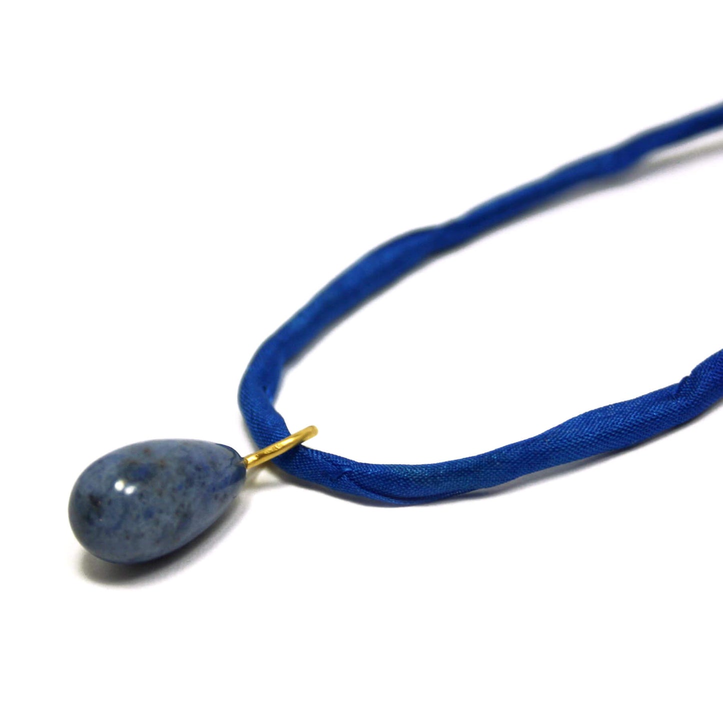 Pendant Dumortierite 925 silver gold plated