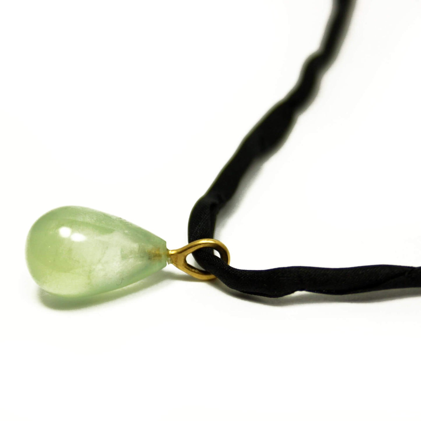 Pendant Prehnite 925 silver gold-plated