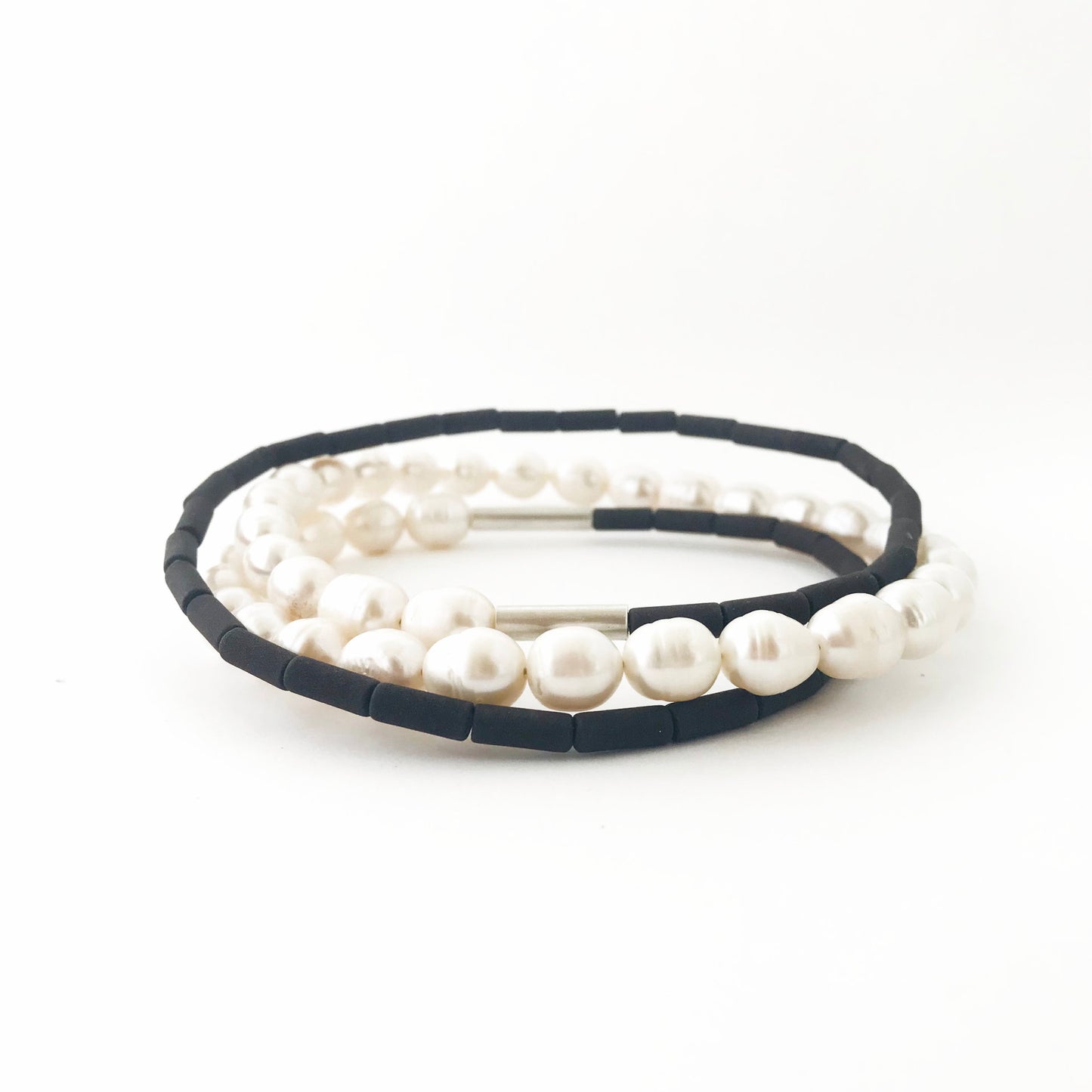 Long necklace aquamarine lava 925 silver