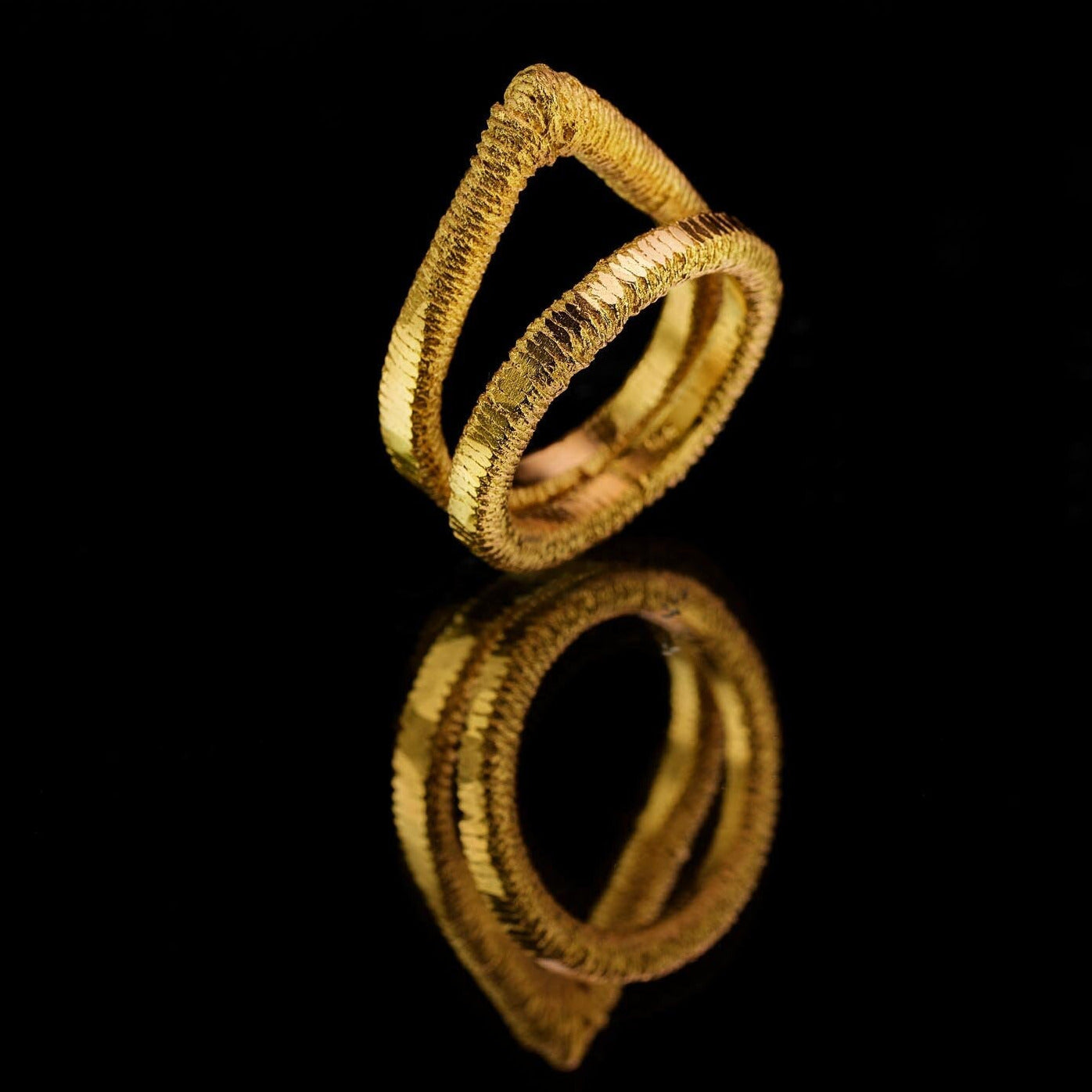 doppel Ring 925er Silber vergoldet Gr. 58