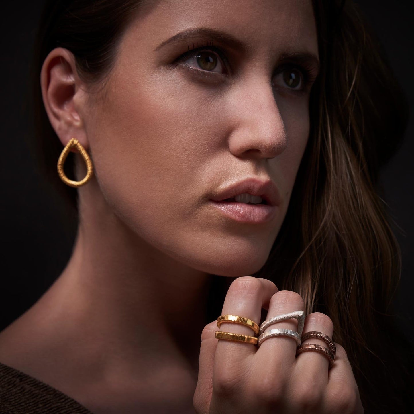 double ring 925 silver gold-plated size. 58