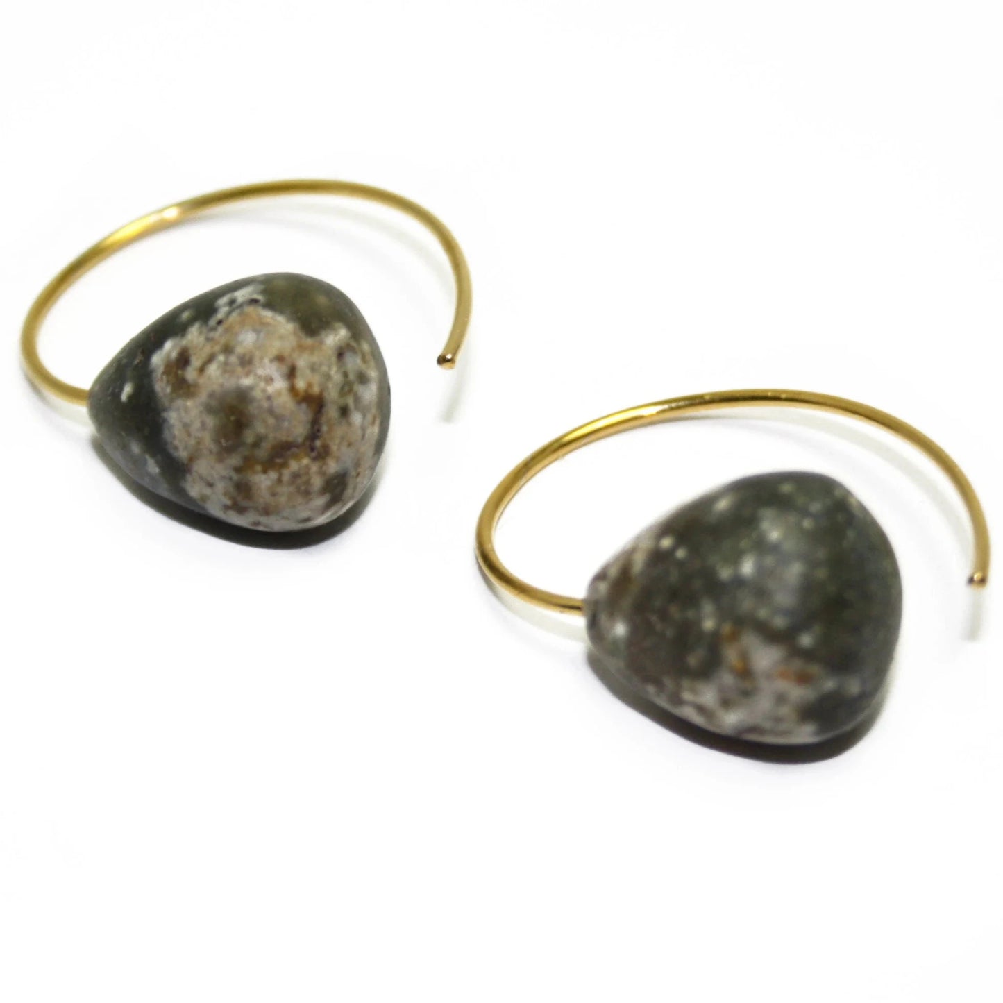 Jasper earrings 925 silver gold-plated