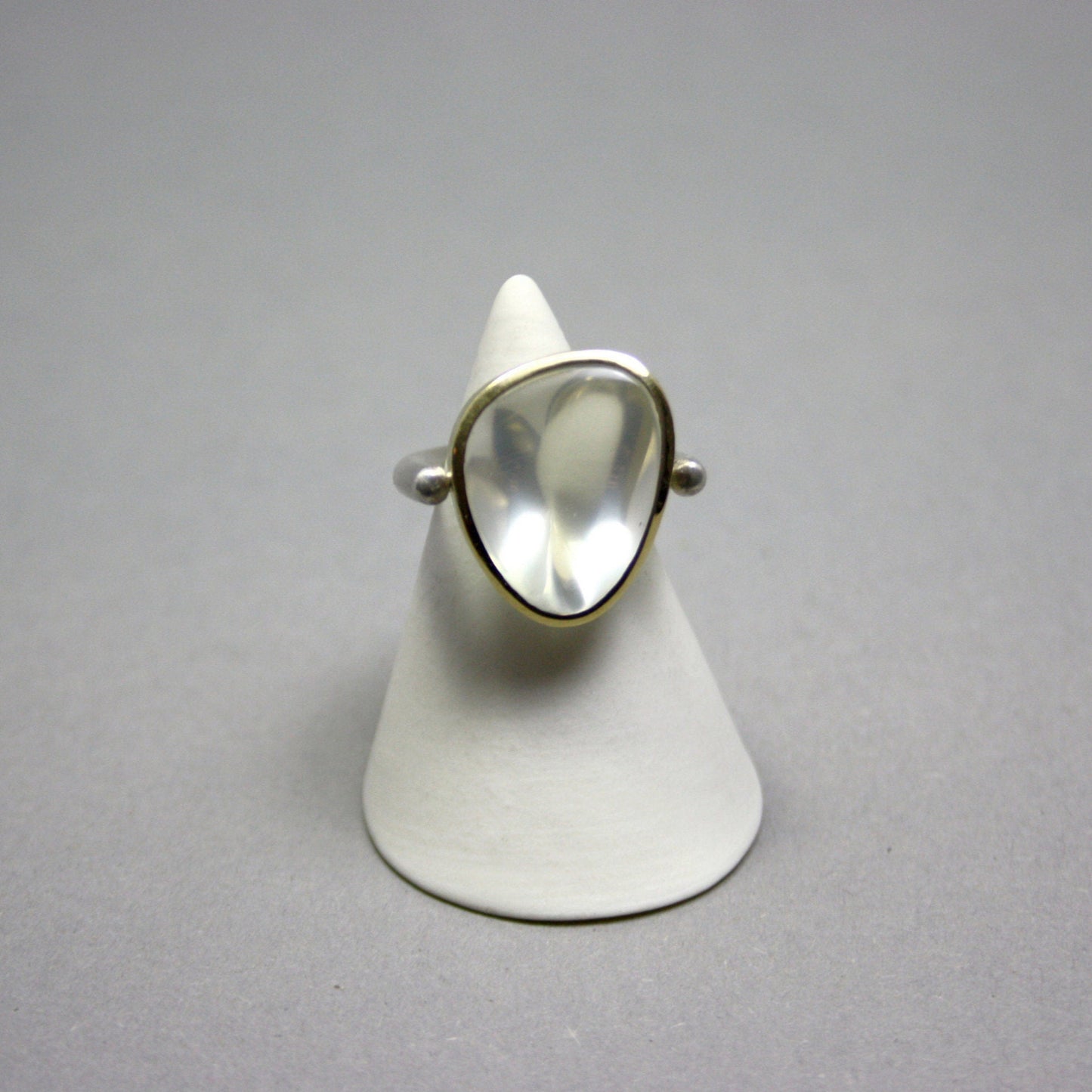Ring 750er Gold 925er Silber mit Lemonquarz Gr. 54