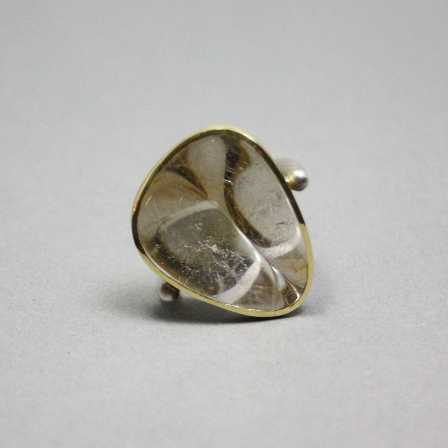 Ring 750er Gold 925er Silber mit Rutilquarz Gr. 57