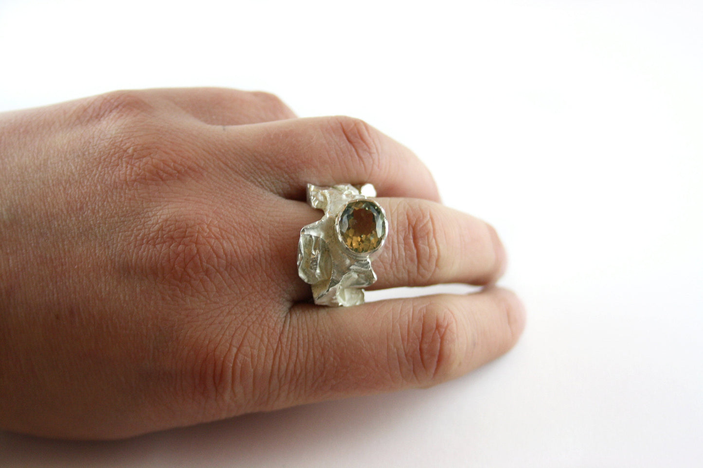 Ring 925er Silber mit Prasiolith Gr. 58