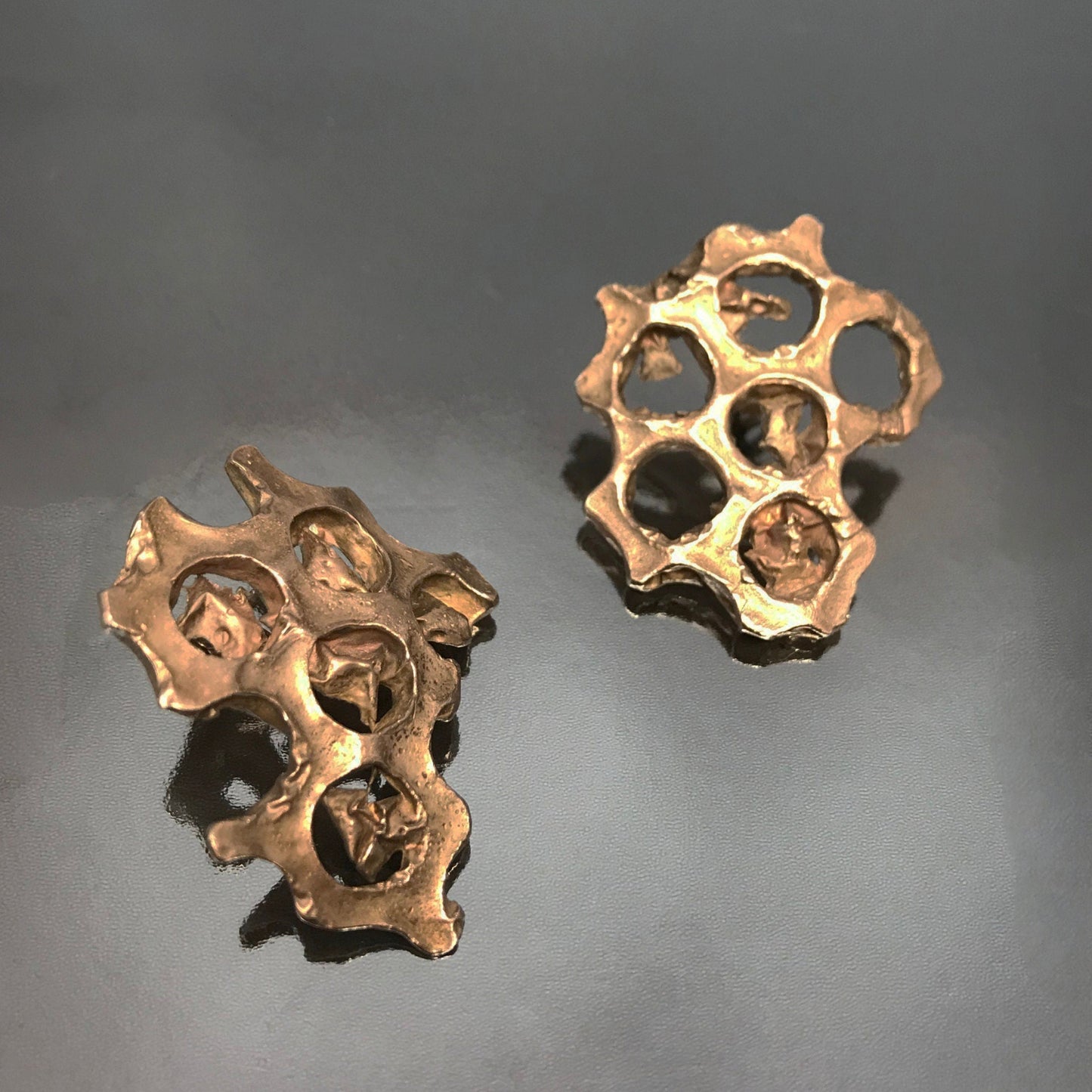 Stud earrings 925 silver red gold plated