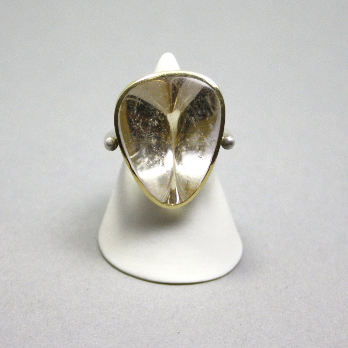 Ring 750er Gold 925er Silber mit Rutilquarz Gr. 57