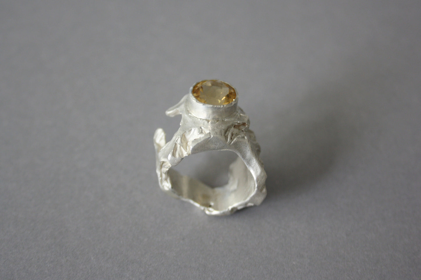 Ring 925er Silber mit Citrin Gr. 54
