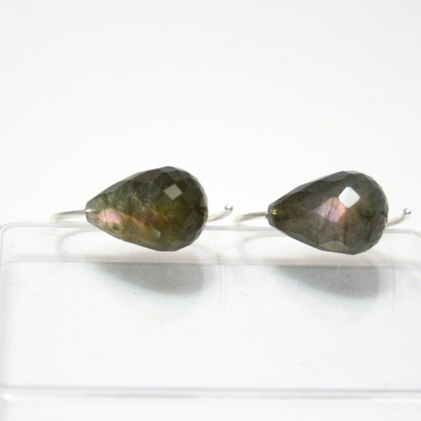 Earrings labradorite 925 silver faceted
