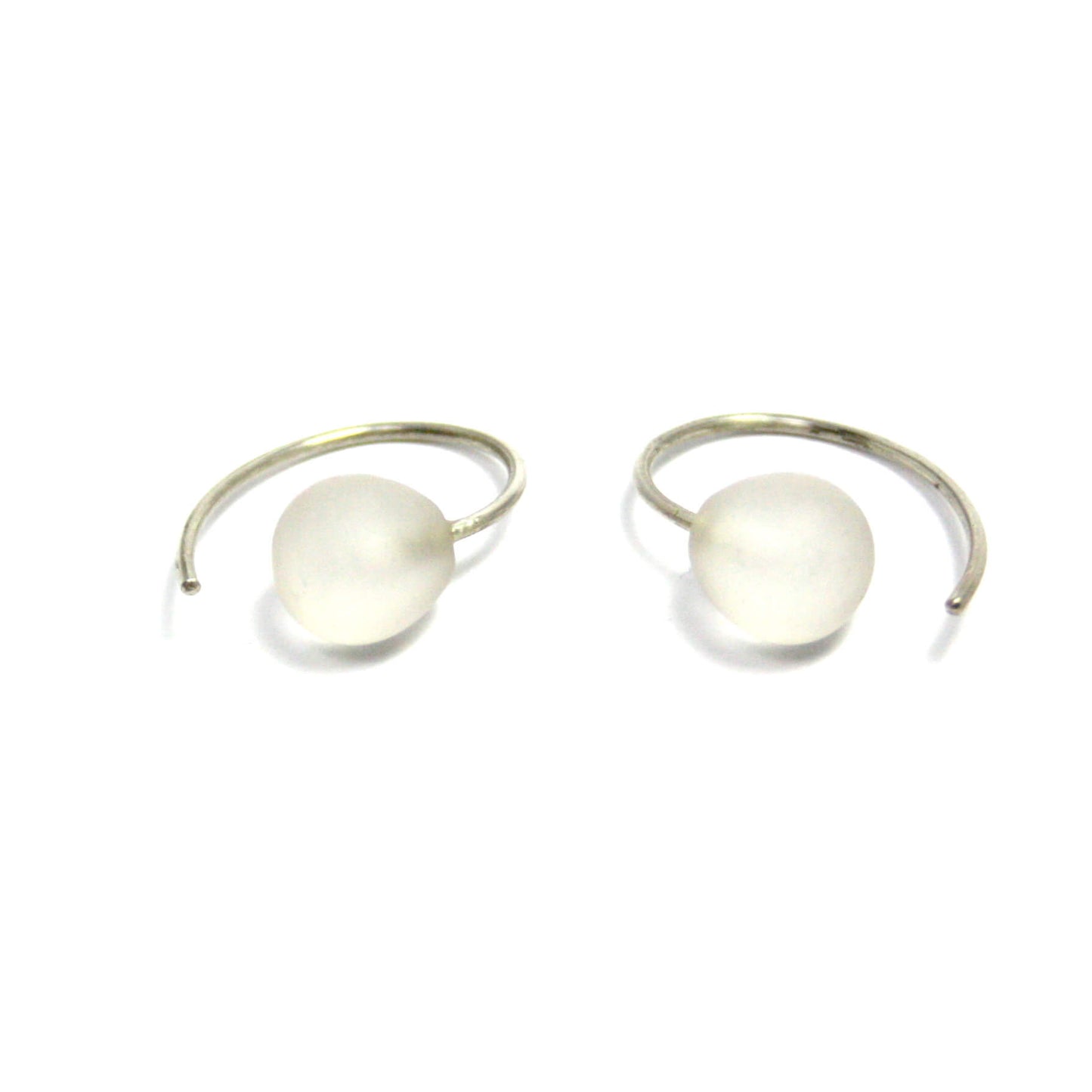 Ohrhänger Bergkristall 925er Silber matt