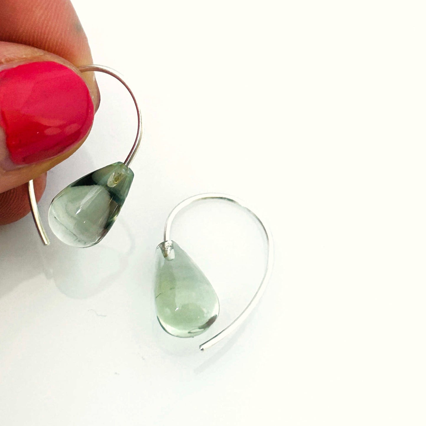 Ohrhänger Prasiolith 925er Silber