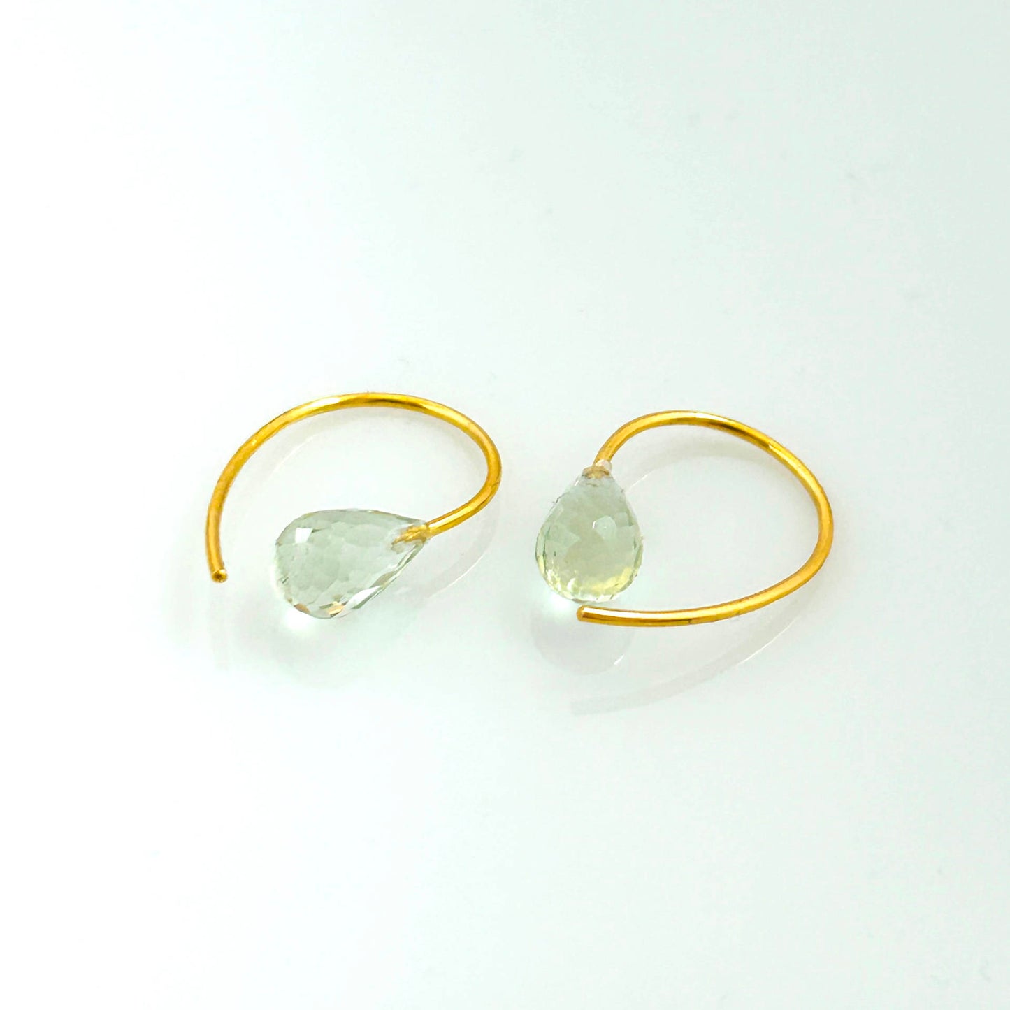 Ohrhänger Prasiolith 925er Silber vergoldet