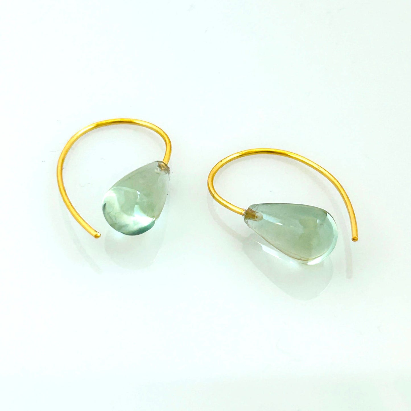 Ohrhänger Prasiolith 925er Silber vergoldet