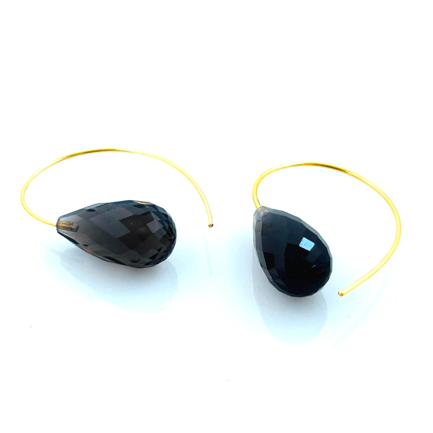 Ohrhänger Rauchquarz 925-Silber vergoldet