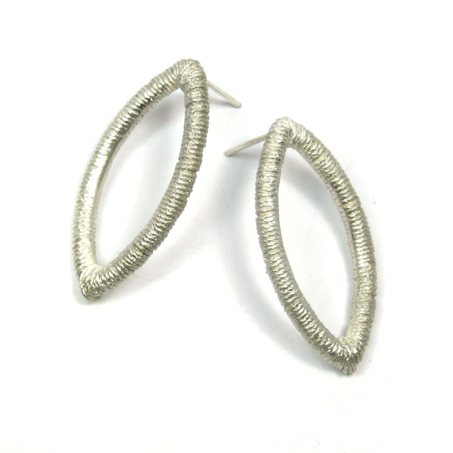 Navette Ohrringe 925er Silber – Hochglanz und Matt