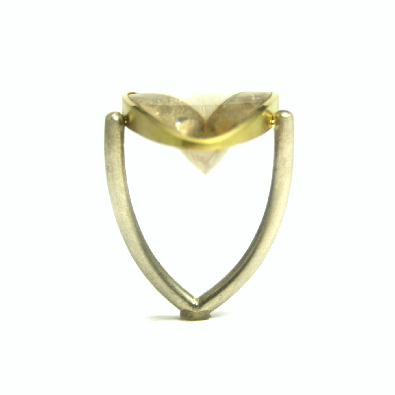 Ring 750 gold 925 silver with rutilated quartz size. 57