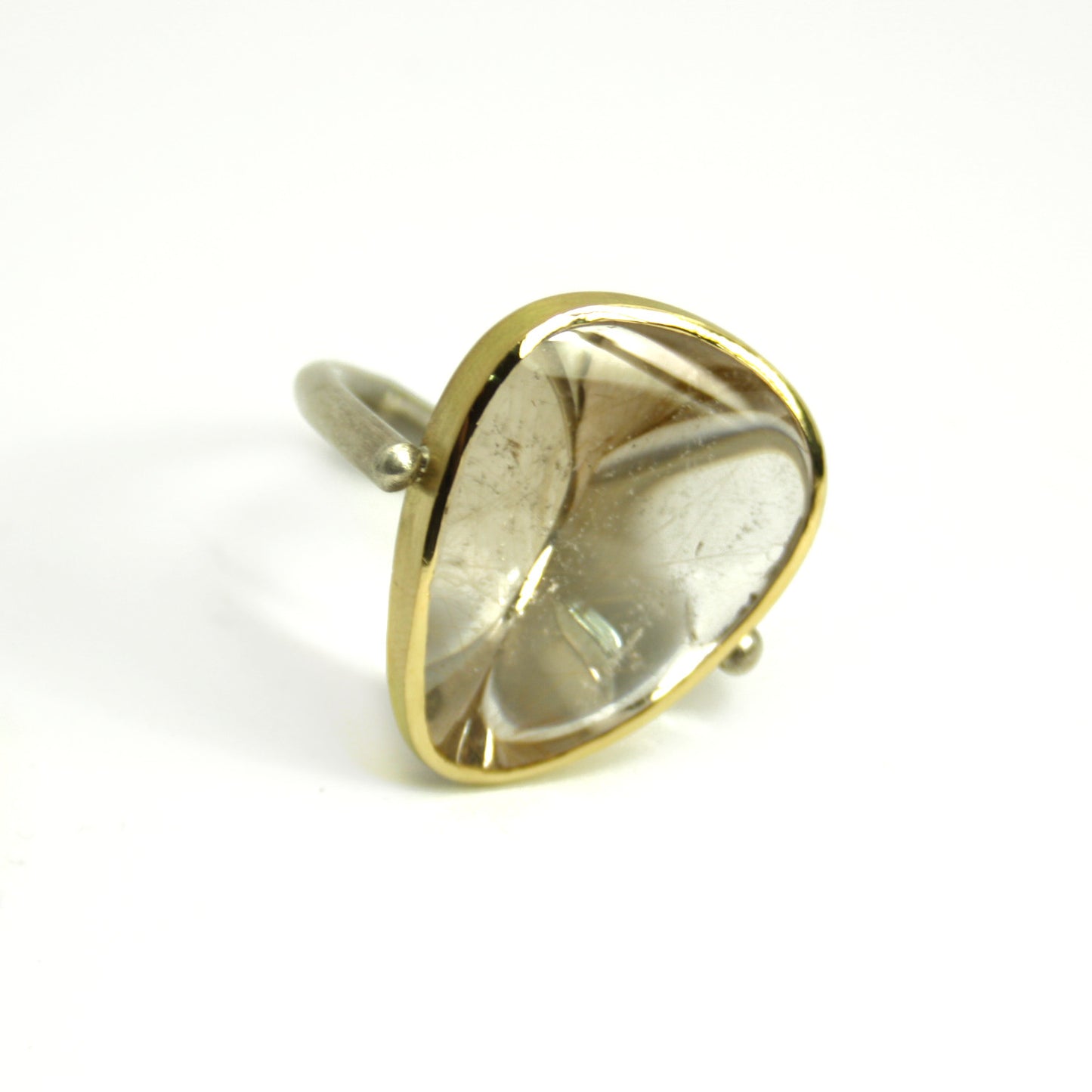 Ring 750er Gold 925er Silber mit Rutilquarz Gr. 57