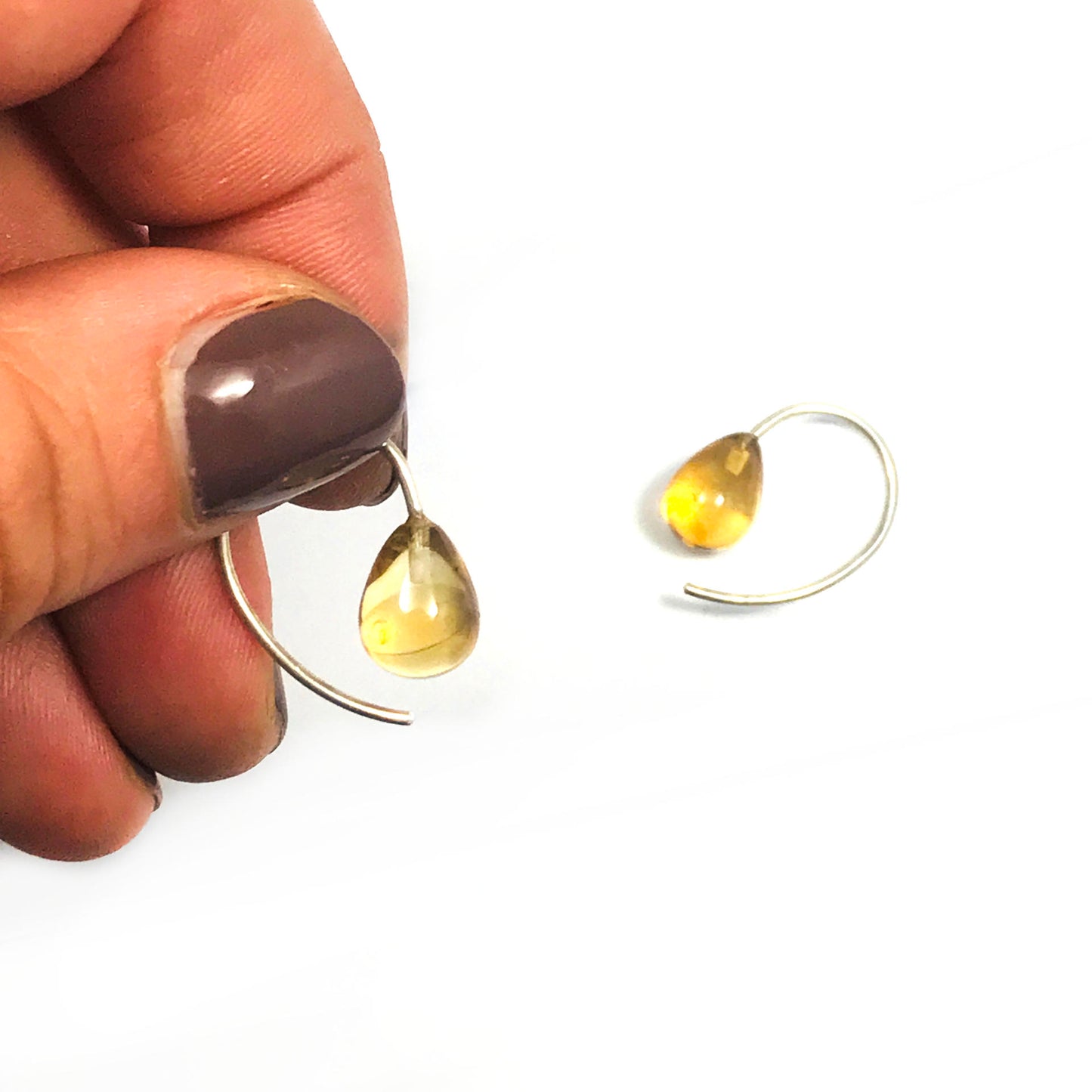 925 Sterling Silver Lemoncitrine Drops