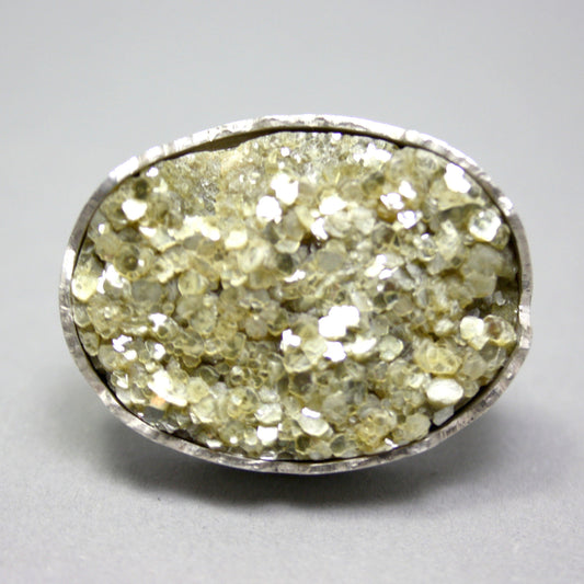 Ring 925er-Silber mit Glimmer Gr. 61