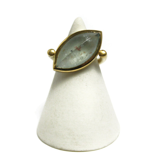 Ring mit Beryll aus 925er-Silber vergoldet Gr. 52