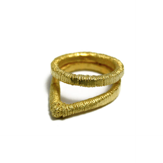 double ring 925 silver gold-plated size. 58