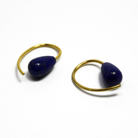 Earrings lapis lazuli 925 silver gold-plated