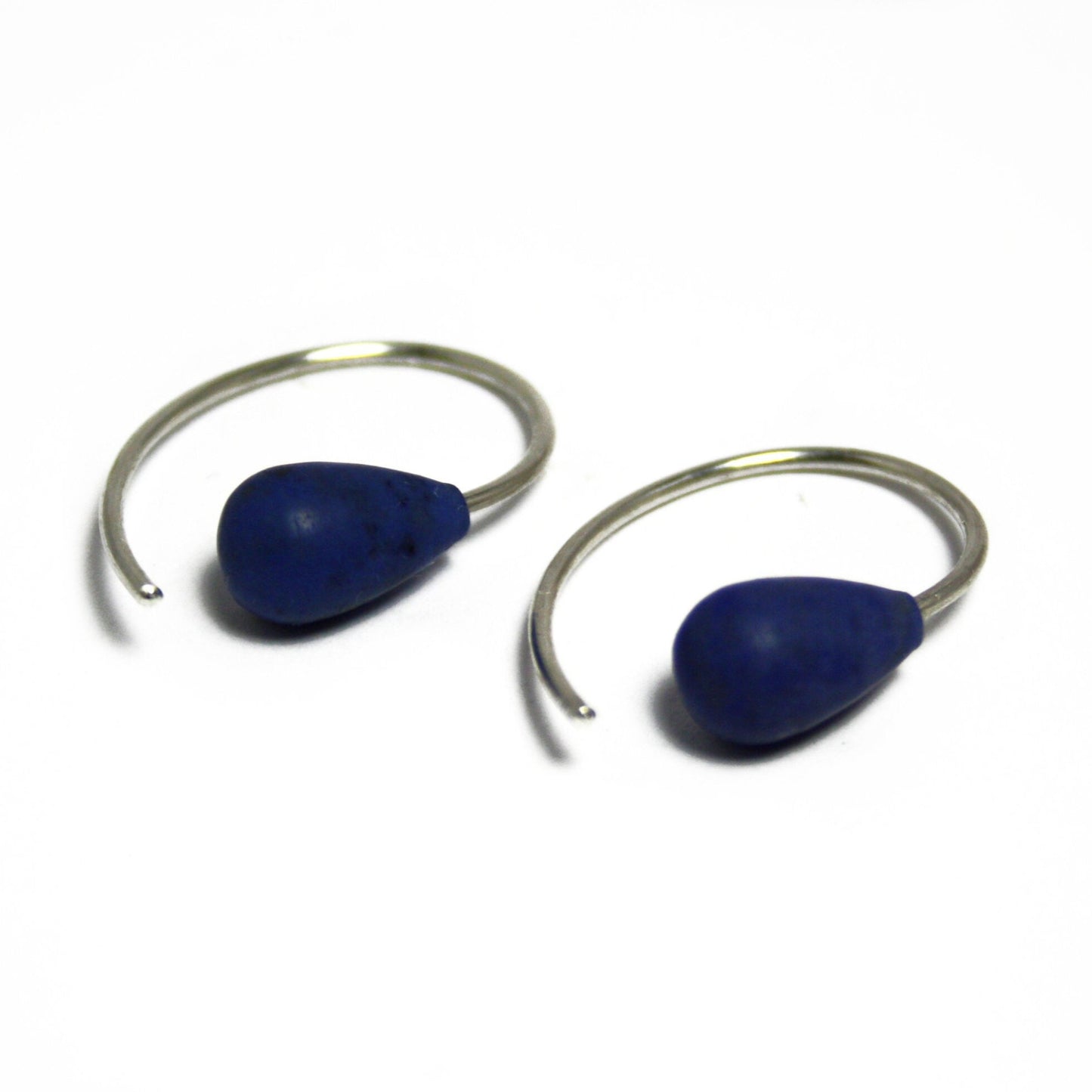 Earrings Dumortierite 925 silver matt