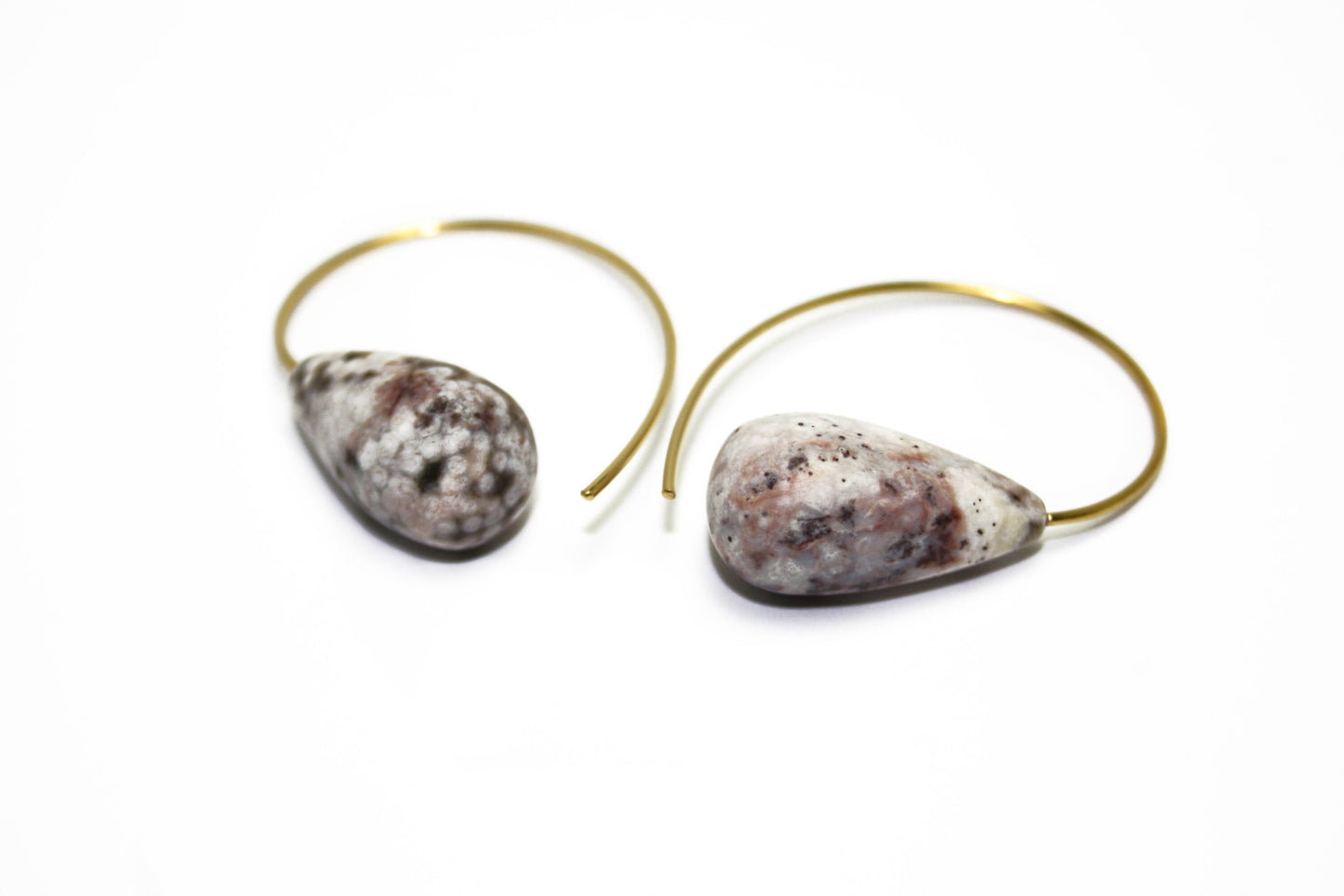 Jasper earrings 925 silver gold-plated