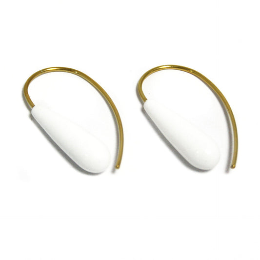 Earrings Kascholong milk opal 925 silver gold plated