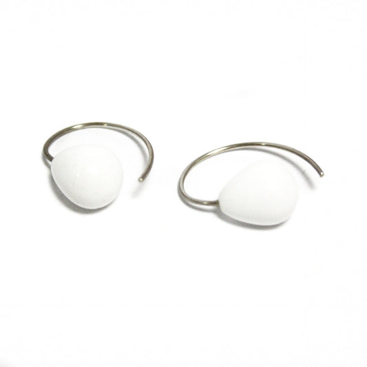 Earrings Kascholong Milk Opal 925 Silver