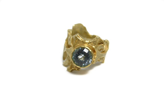 Ring 925 silver gold-plated with topaz size. 55