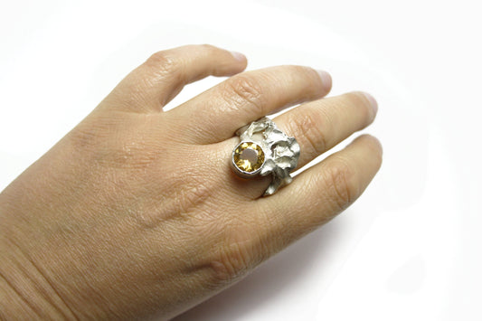 Ring 925 silver with citrine size. 58