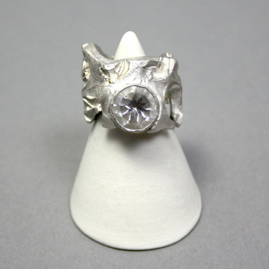 Ring 925 silver with rock crystal size. 54