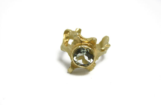 Ring 925 silver gold-plated with prasiolite size. 55