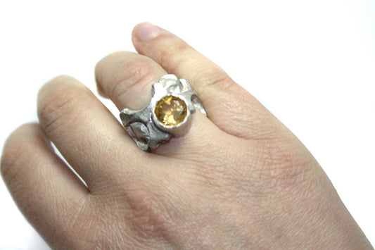 Ring 925 silver with citrine size. 55