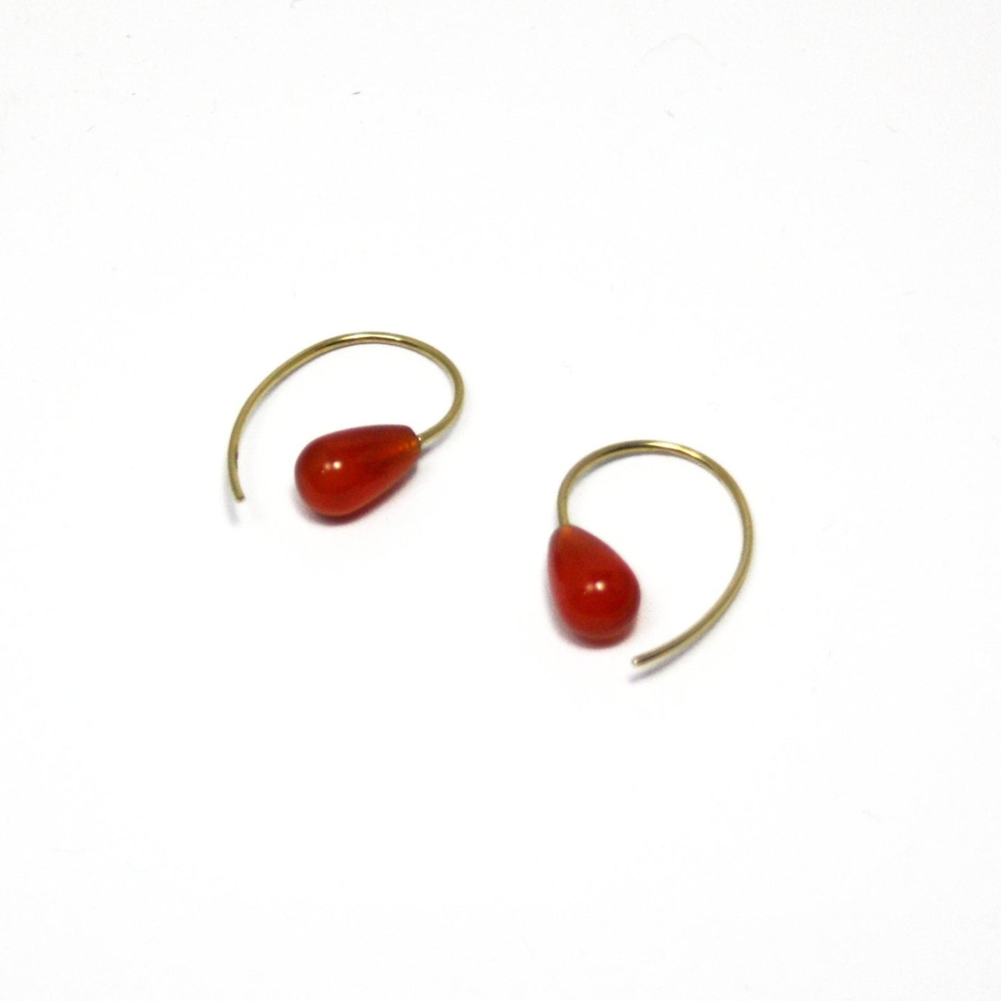 Earrings carnelian 750 yellow gold