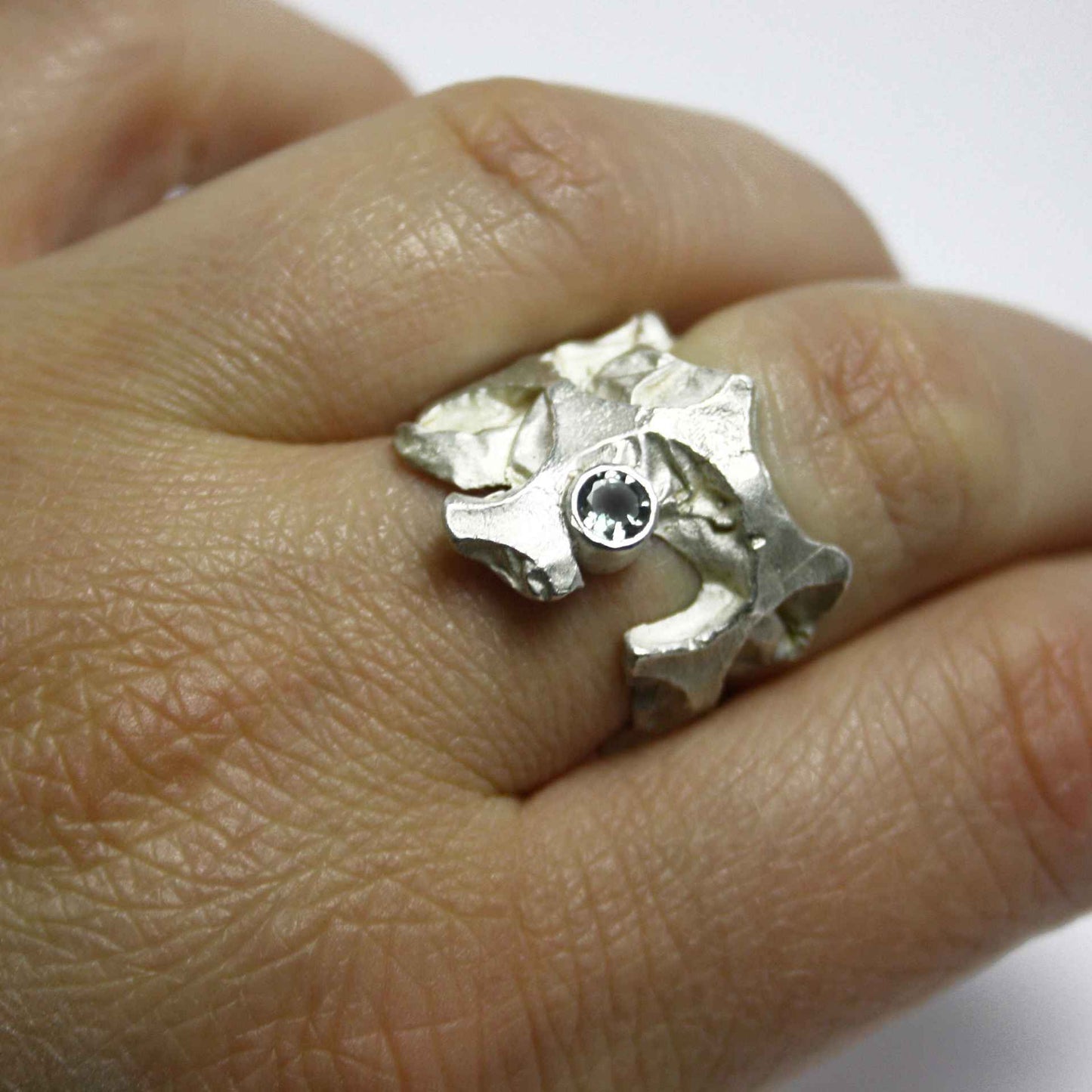 Ring 925er Silber mit zart grünem Turmalin Gr. 55