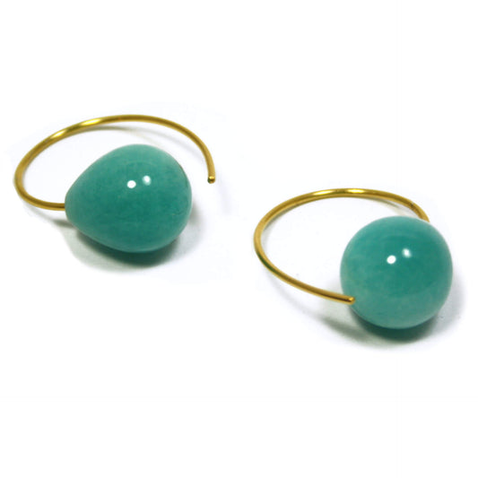 Earrings Amazonite 925 silver gold-plated