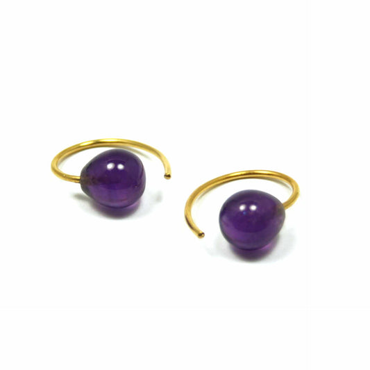 Amethyst earrings 925 silver gold plated