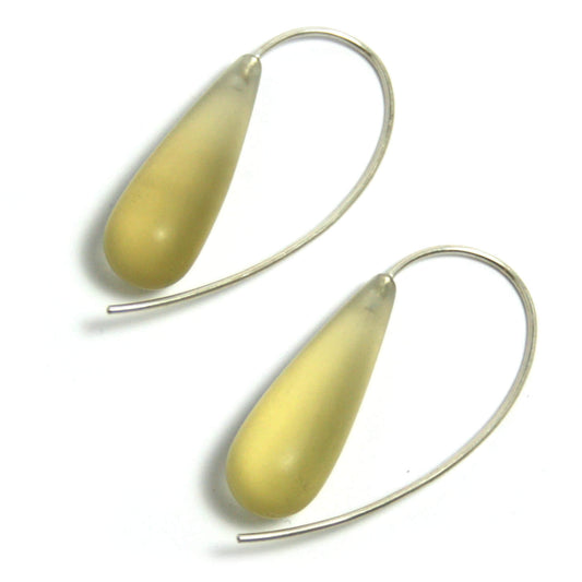 Earrings Lemoncitrine 925 silver matt