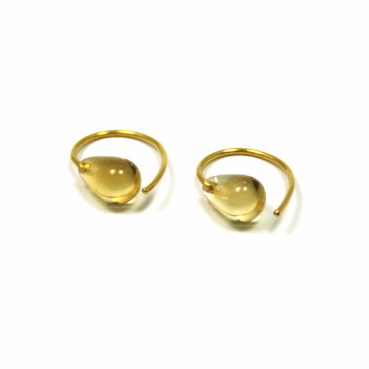 Earrings Citrine 925 silver gold plated