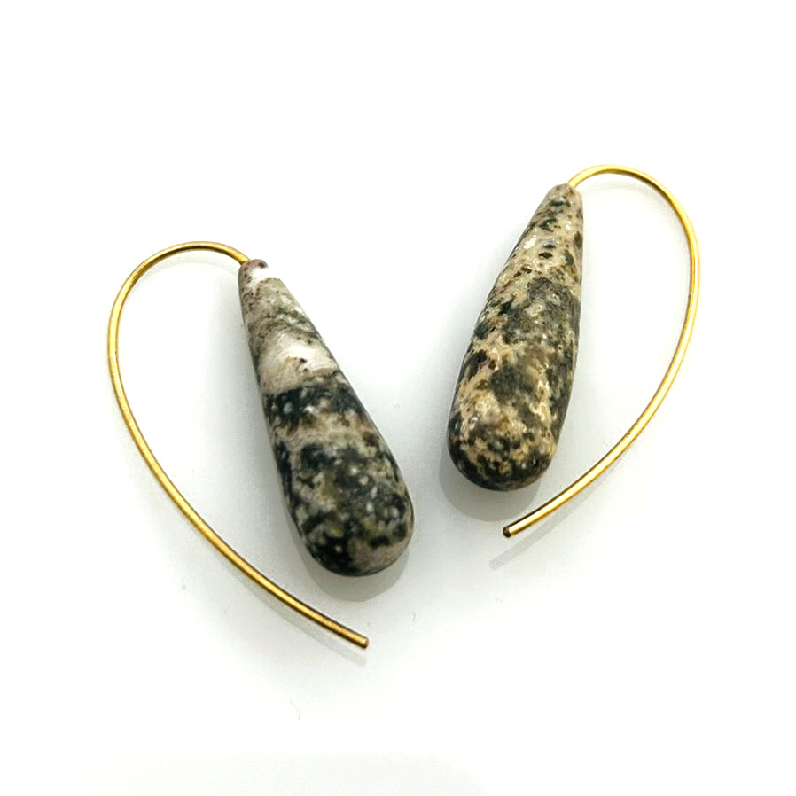 Jasper earrings 925 silver gold-plated