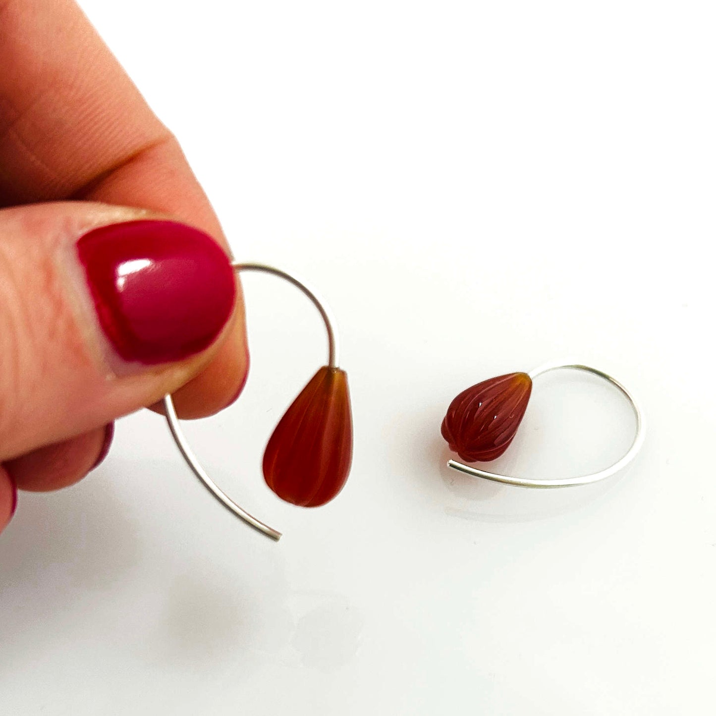 Earrings carnelian 925 silver