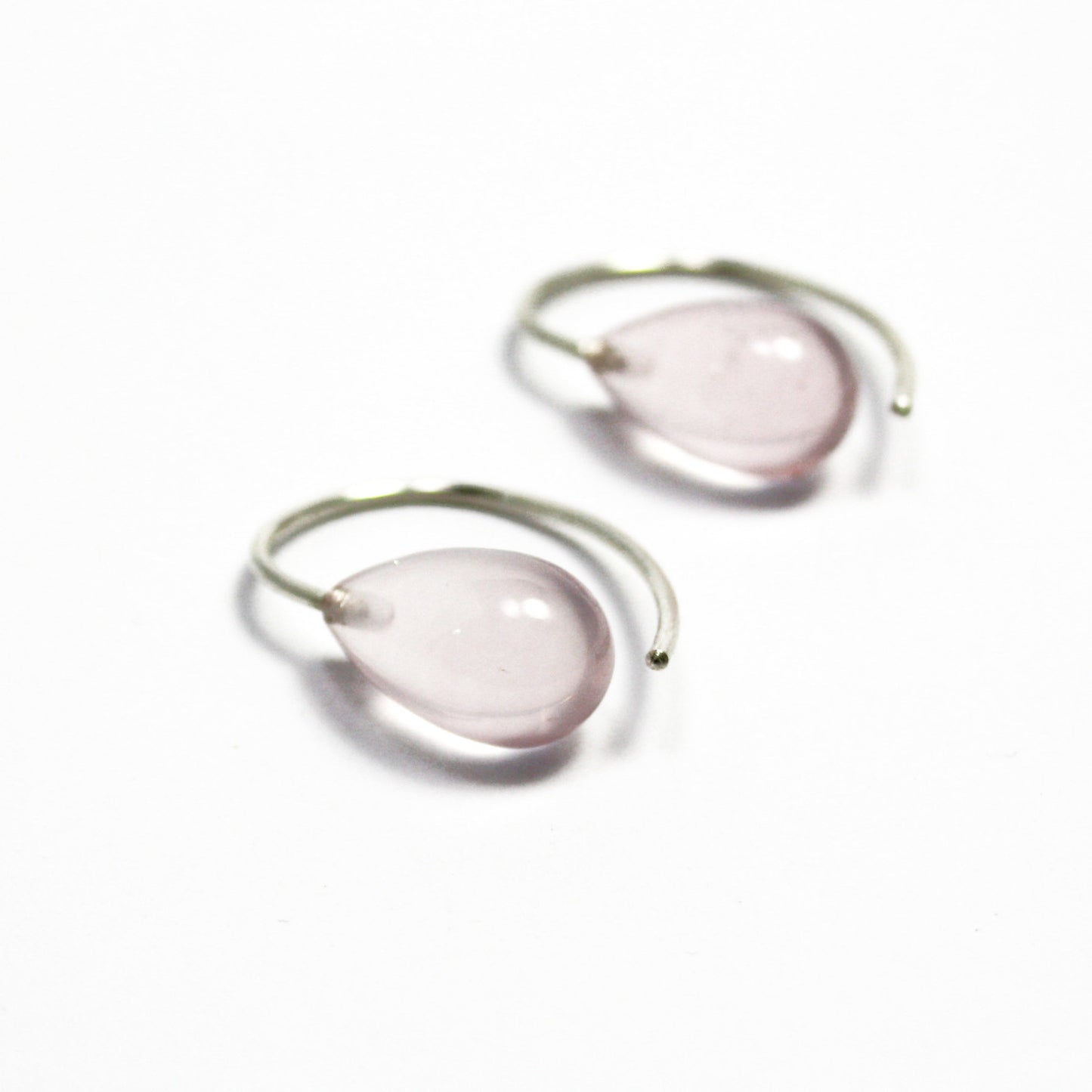 Earrings rose quartz 925 silver